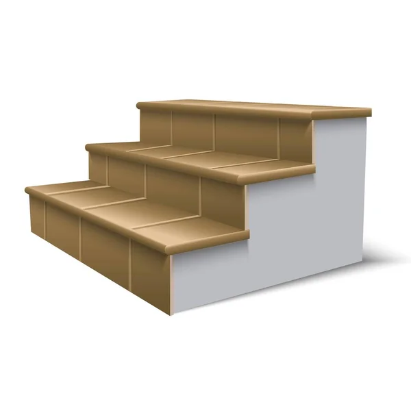 Ícone Vetorial Realista Ilustração Escadas Isolado Sobre Fundo Branco — Vetor de Stock