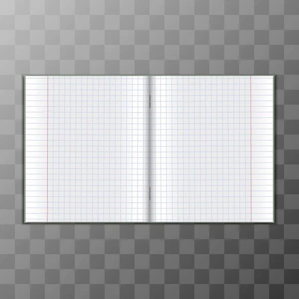 Cahier Papier Vectoriel Réaliste Pour Les Mathématiques Pour Les Notes — Image vectorielle