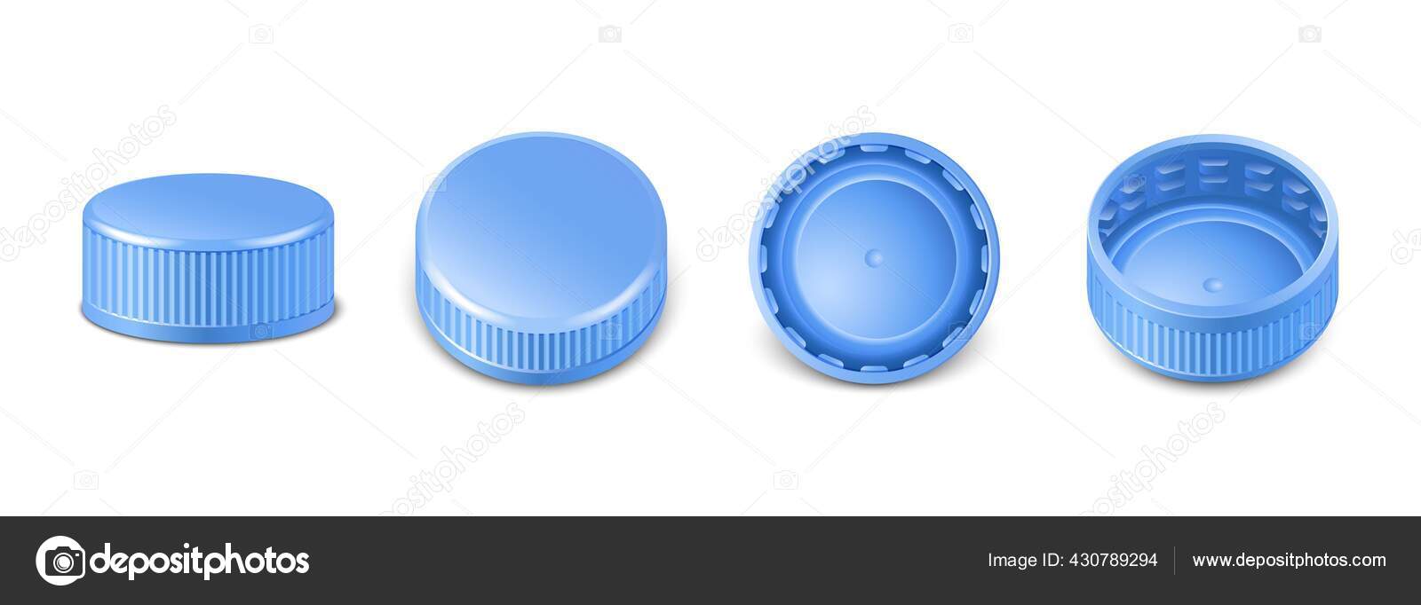 Download Realistic Collection Blue Plastic Bottle Caps Side Top Bottom View Stock Vector Royalty Free Vector Image By C Nikush21 430789294