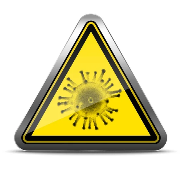 Signo Advertencia Virus Realista — Vector de stock