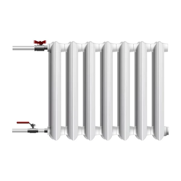 Ícone Vetorial Realista Bateria Aquecimento Central Radiador Isolado Branco — Vetor de Stock