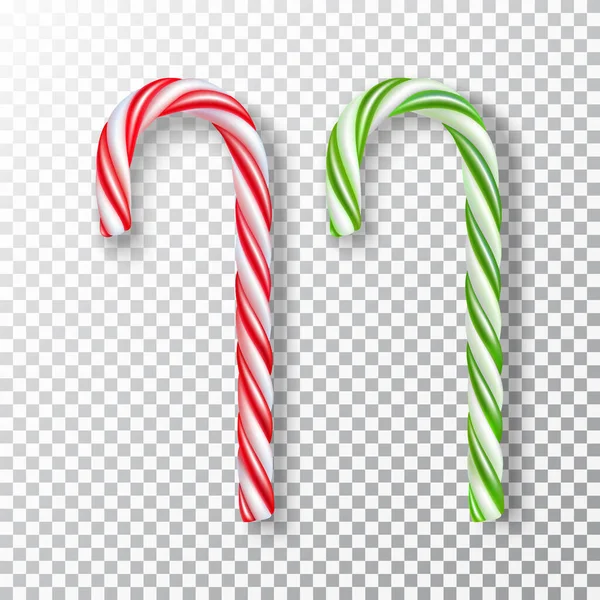 Gerçekçi Noel şekeri koleksiyonu, izole illüstrasyon.