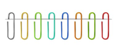 Kağıt ataçlı 3D gerçekçi kolleksiyon.