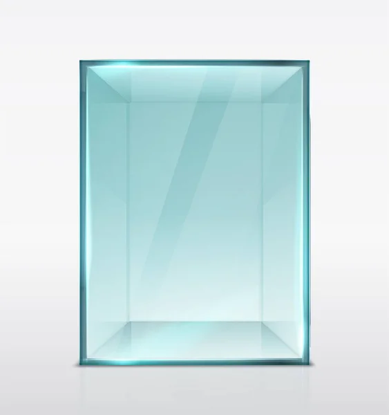 Vecteur Boîte Verre Réaliste Cube Pour Présentation Isolé Transparent — Image vectorielle