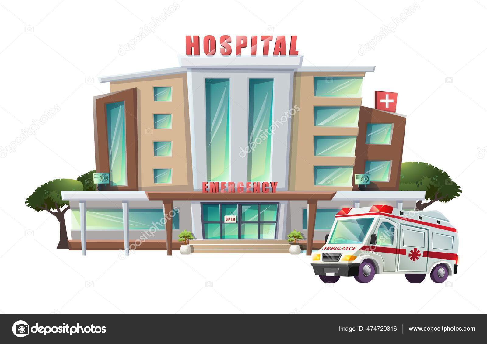 Cartoon Hospital Ilustrações, Vetores E Clipart De Stock