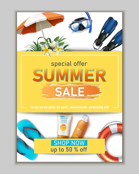 Vector Summer Sale Banner Template — Stok Vektör