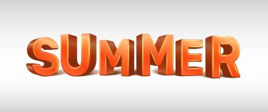 3D gerçekçi vektör yaz harfleri. Beyaz arkaplanda izole.