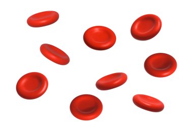 Gerçekçi vektör ikonu illüstrasyonu. Beyaz arka planda izole kan hücreleri.