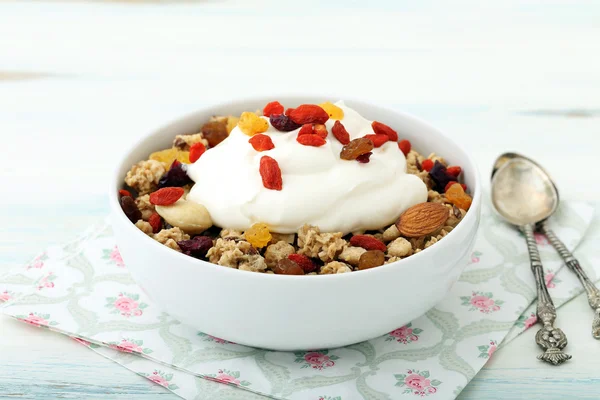 Joghurt, granola, reggeli — Stock Fotó