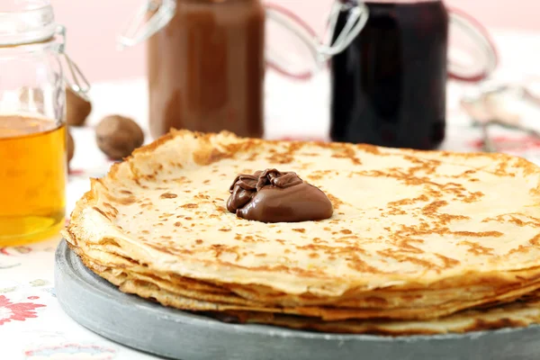 Frittelle fritte con cioccolato — Foto Stock