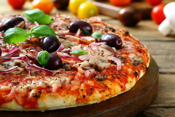Appetizing pizza with olives — Stock Photo, Image