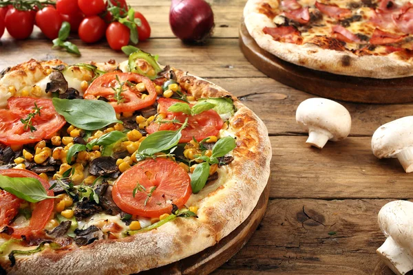 Two homemade pizzas — Stock Photo, Image