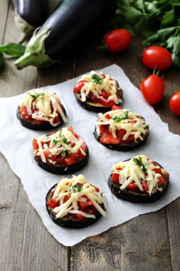 fırında patlıcan domates ve peynir ile