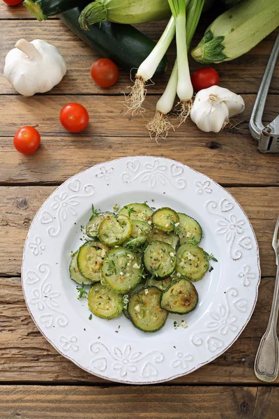 Stekt zucchini skivor — Stockfoto