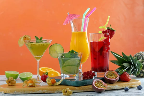 Vruchtensap Smoothies Kleur Volle Achtergrond — Stockfoto