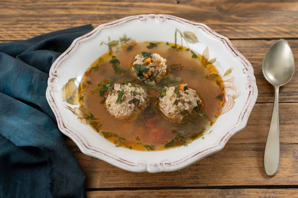 Traditional Meatball Soup Dish — Stock Photo, Image
