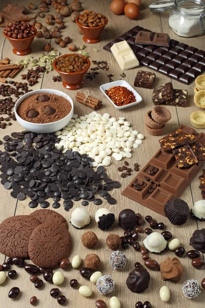 Cioccolato caramelle preparazione fatta a mano — Foto Stock