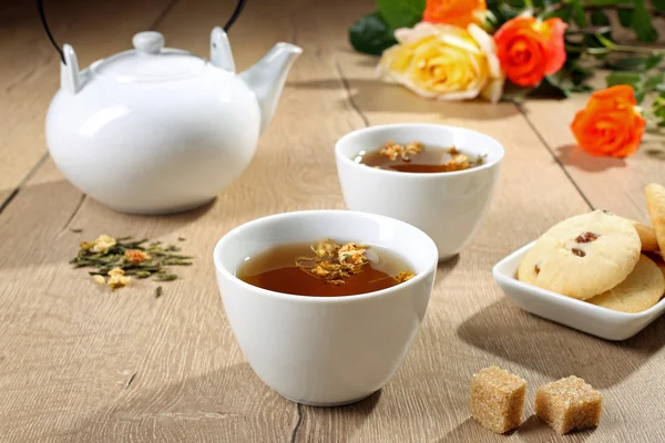 Květiny tea Cup — Stock fotografie