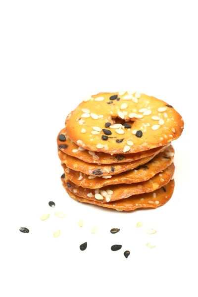 Pile of round sweet cookies — Stock Photo, Image