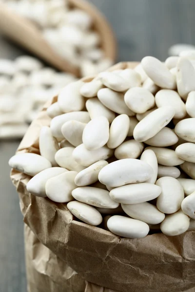 White beans in a sack — Stock Photo, Image