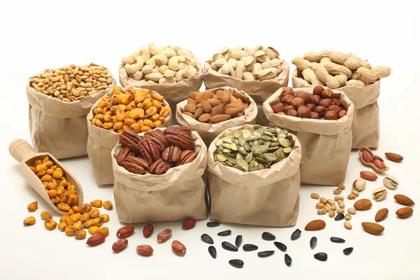 Mixed nuts and seeds — Stock Photo, Image