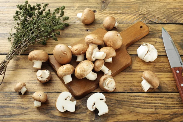 Top view fresh mushroom — Stock Photo, Image