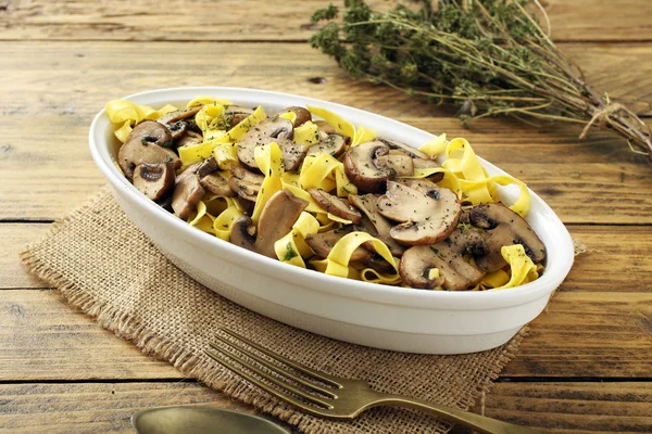 Italian pasta with mushrooms — Stock Photo, Image