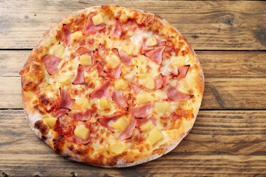 Üstten Görünüm pizza Hawai