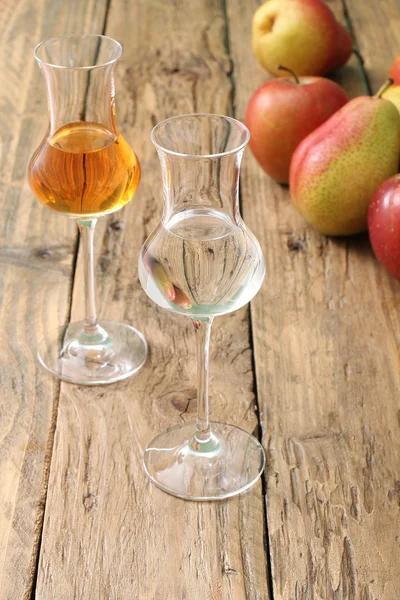 Two wine glasses with alcohol beverage — Stock Photo, Image