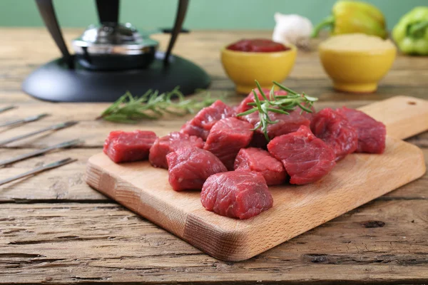 Trozos de carne cruda de filete — Foto de Stock