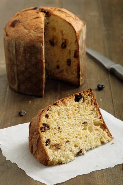 Panettone dulce tort de Crăciun — Fotografie, imagine de stoc