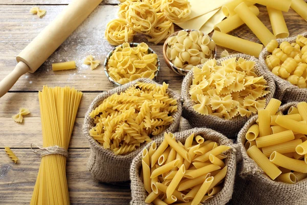 Top view Various types of pasta — Stock Photo, Image