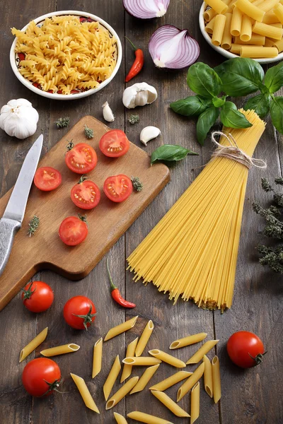 Pastas italianas crudas — Foto de Stock