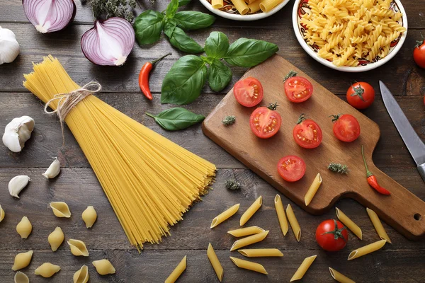 Pastas italianas crudas — Foto de Stock