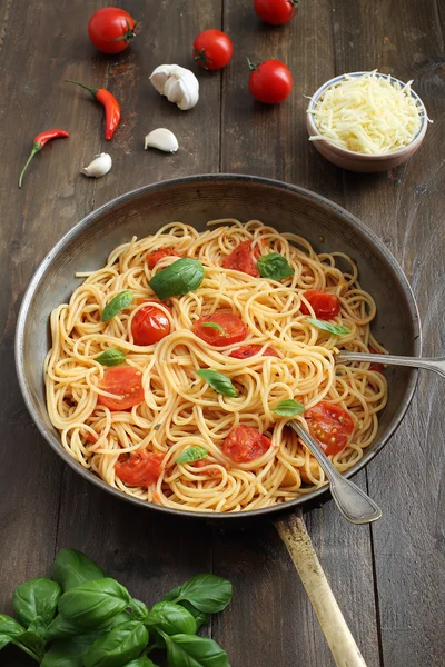 Ovanifrån italiensk pasta — Stockfoto