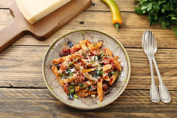 Pastas italianas con verduras — Foto de Stock