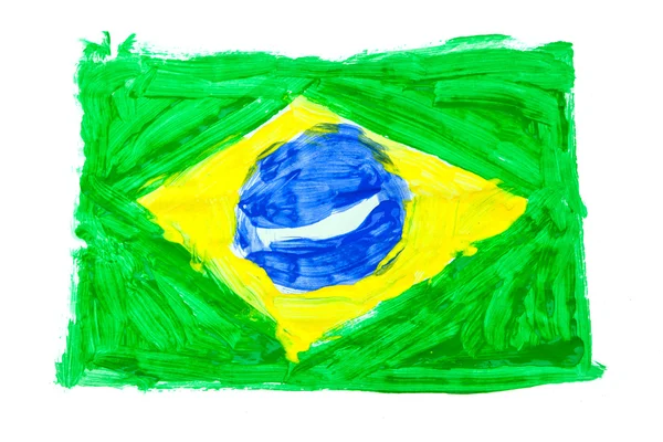 Bandeira brasileira pintada — Fotografia de Stock
