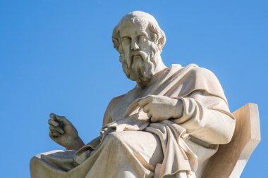statue of Plato in Athens clipart