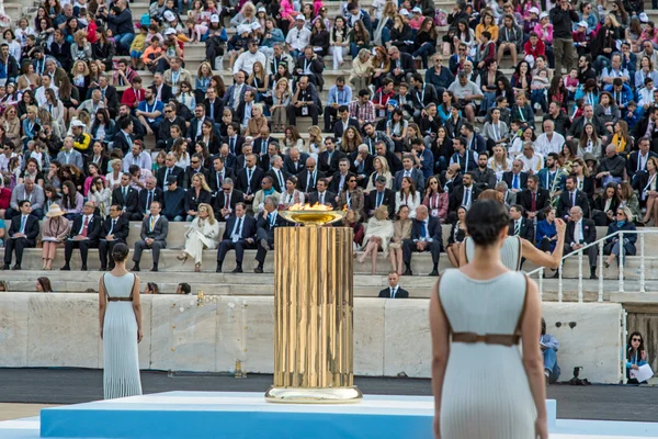 Seremoni for den olympiske flammen – stockfoto