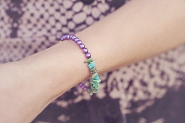 Doğal turqouise ile Yogini bilezik