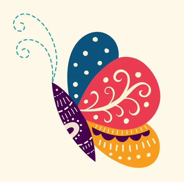 Mariposa decorativa brillante — Vector de stock