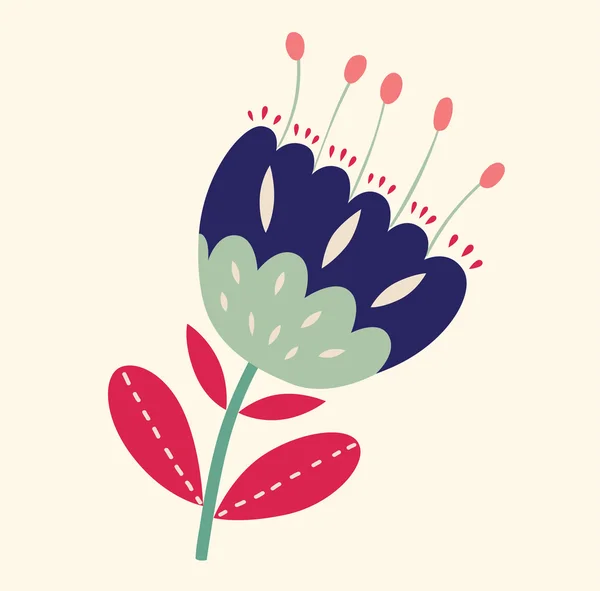 Ilustrace s dekorativní květina — Stockový vektor