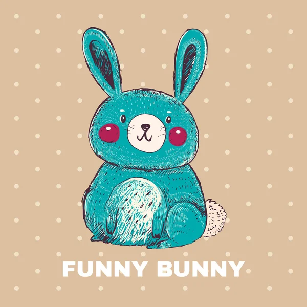 Illustrationen med rolig liten kanin — Stock vektor