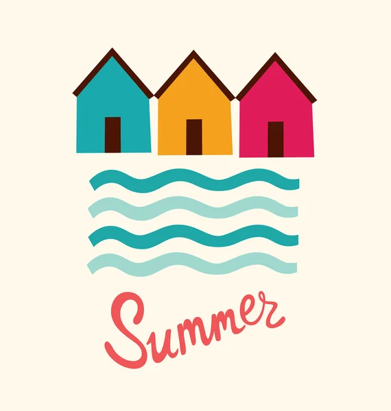 Verão Casas de praia — Vetor de Stock