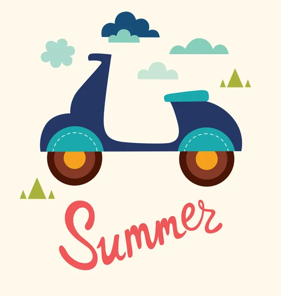 Ícone de moto de verão — Vetor de Stock