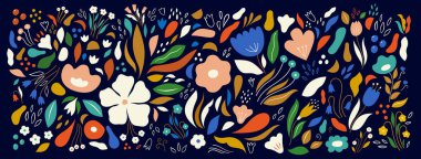 Çiçekler, yapraklar, çiçek buketleri, çiçek kompozisyonları olan güzel bir botanik koleksiyonu..