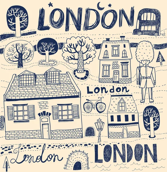 Ilustração de símbolos Londres — Vetor de Stock