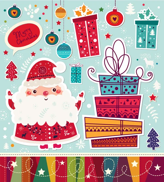 Santa claus kaart — Stockvector