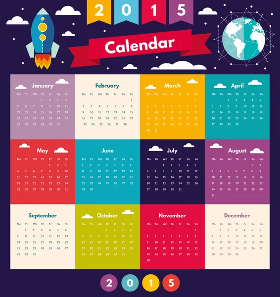 Calendário 2015 — Vetor de Stock