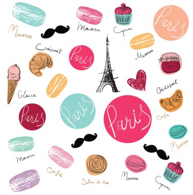 Arka plan ile Paris sembolleri.